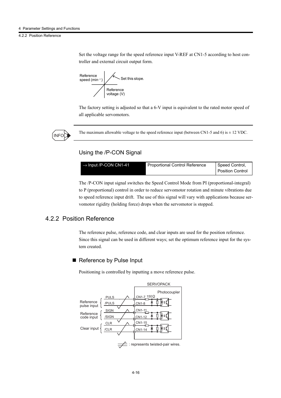 2 position reference, Using the /p-con signal, Reference by pulse input | Yaskawa Large Capacity Sigma II Series User Manual | Page 92 / 405