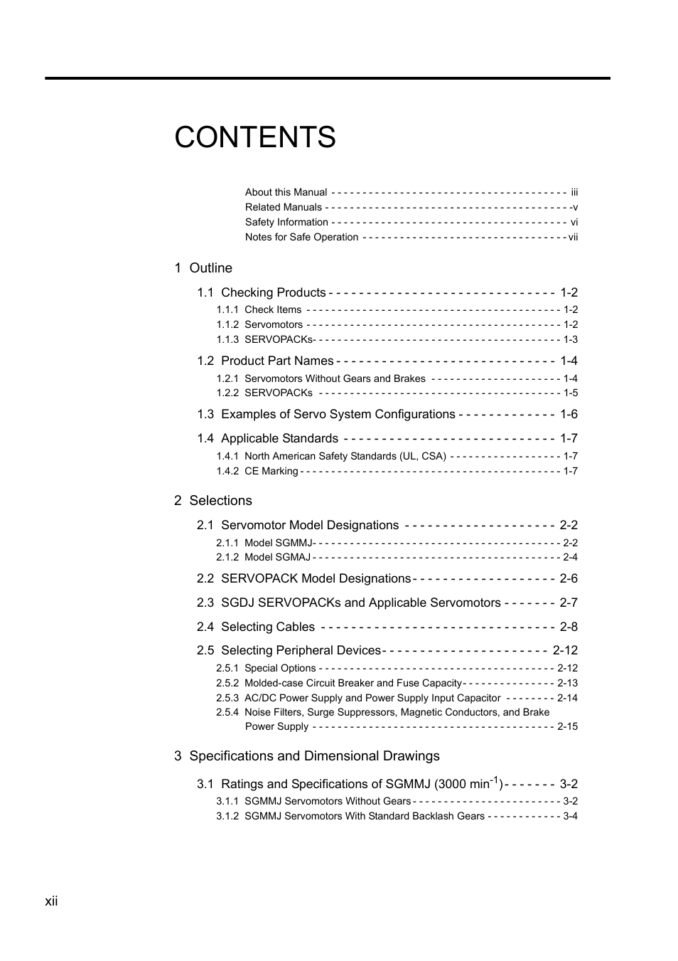 Yaskawa Sigma II Series DC Power Input SGMAJ User Manual | Page 12 / 334
