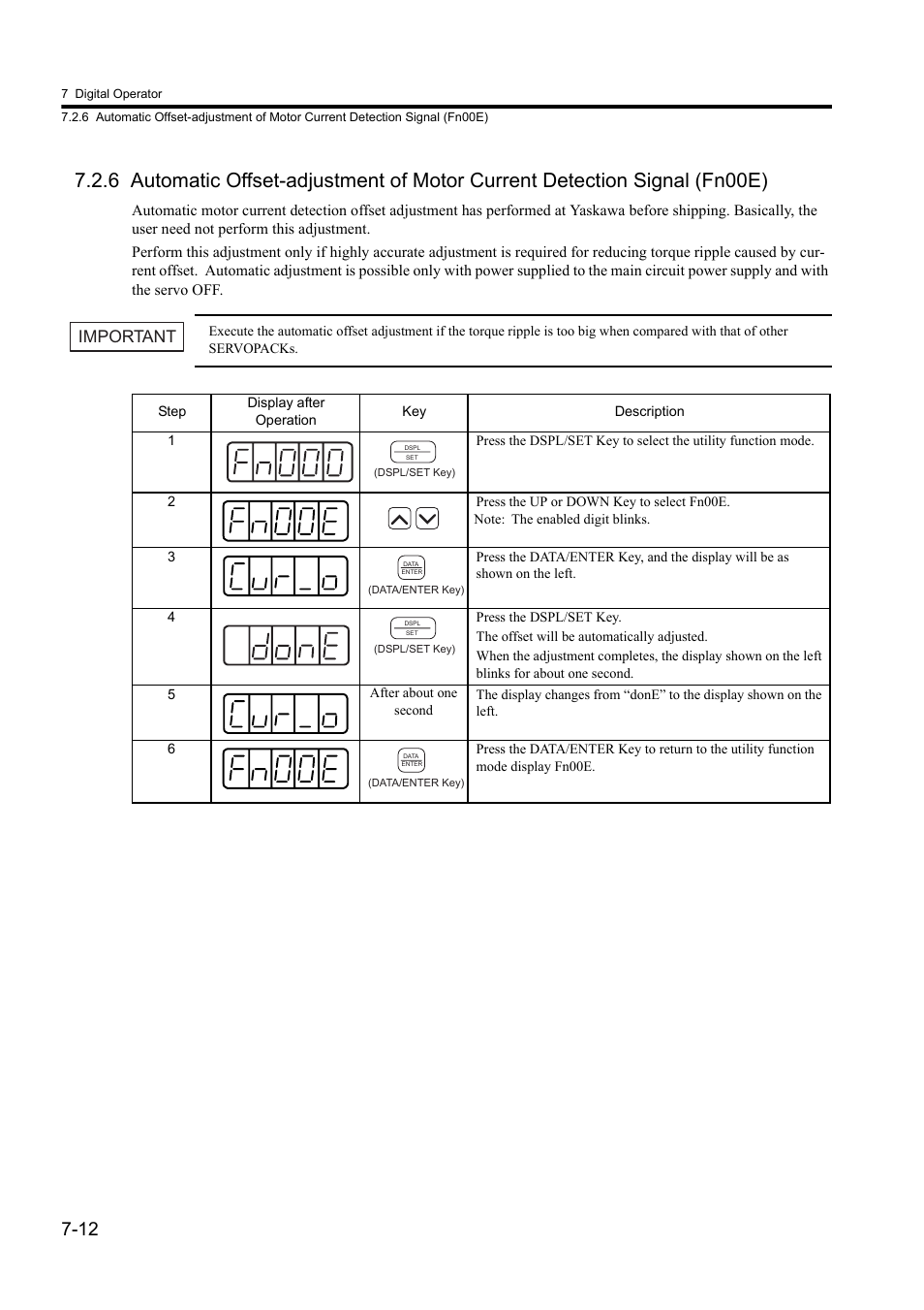 Important | Yaskawa Sigma II Series DC Power Input SGMAJ User Manual | Page 156 / 334