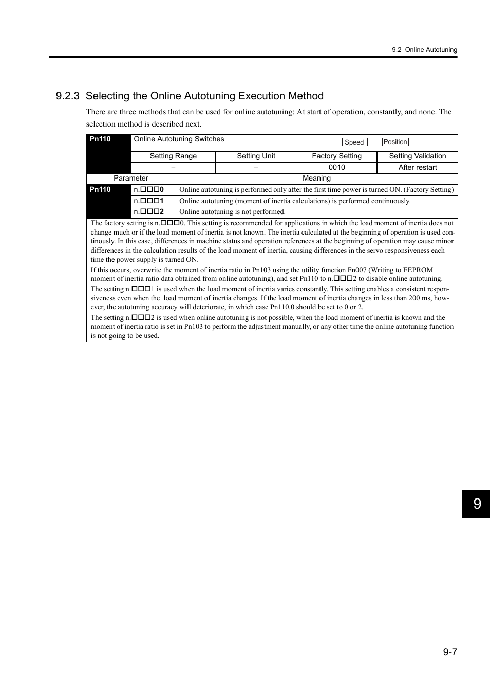 3 selecting the online autotuning execution method | Yaskawa Sigma II Series DC Power Input SGMAJ User Manual | Page 258 / 334