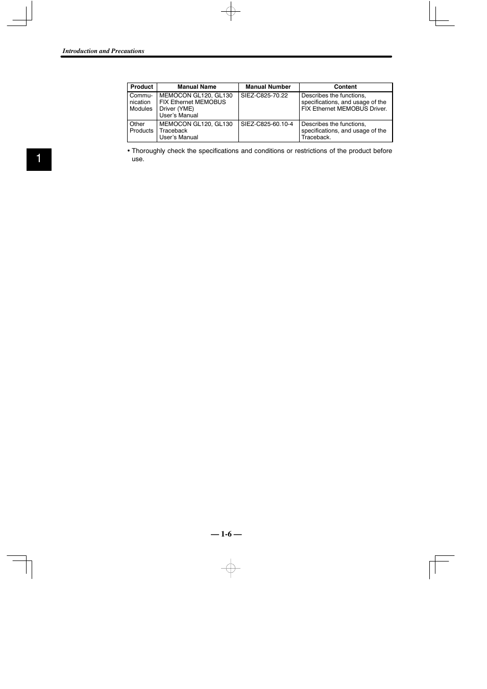 Yaskawa MEMOCON GL120 User Manual | Page 11 / 495