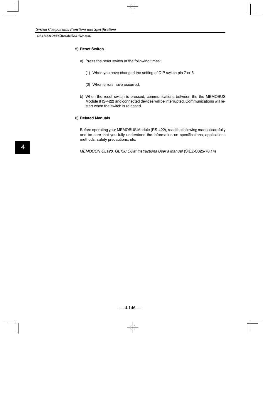 Yaskawa MEMOCON GL120 User Manual | Page 202 / 495