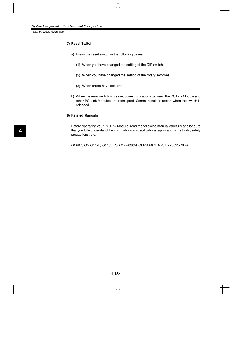 Yaskawa MEMOCON GL120 User Manual | Page 214 / 495