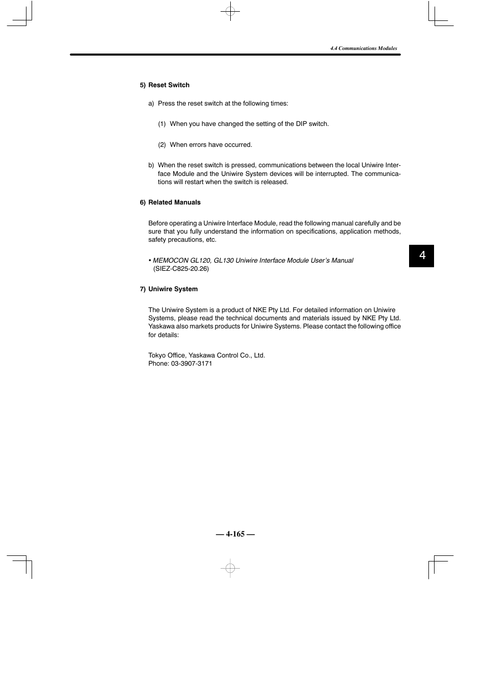 Yaskawa MEMOCON GL120 User Manual | Page 221 / 495