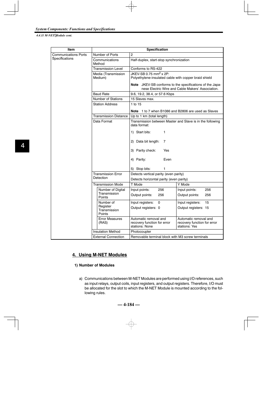 Using m-net modules | Yaskawa MEMOCON GL120 User Manual | Page 240 / 495