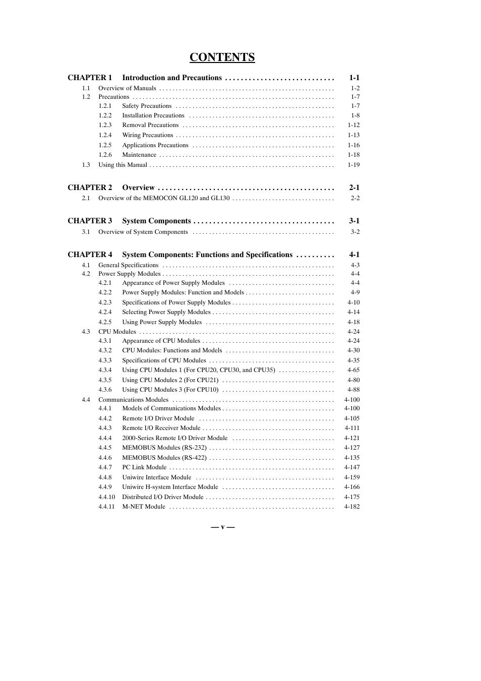 Yaskawa MEMOCON GL120 User Manual | Page 3 / 495