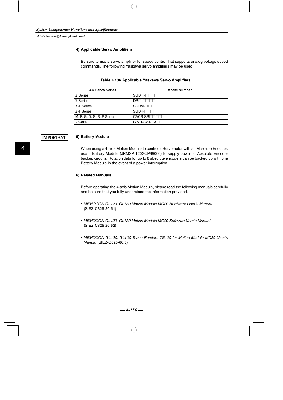 Yaskawa MEMOCON GL120 User Manual | Page 312 / 495