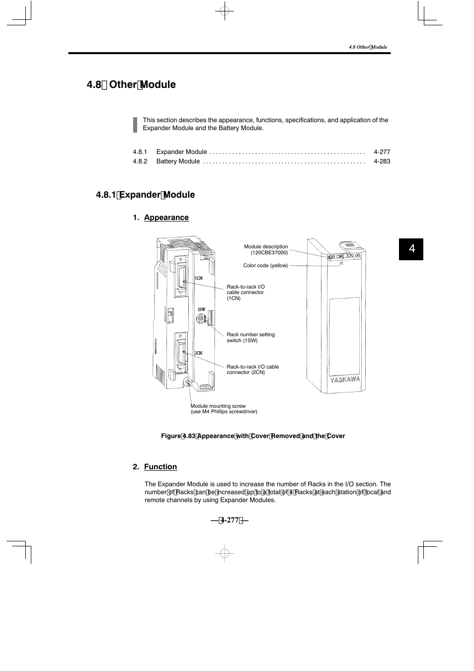 8 other module, 1 expander module | Yaskawa MEMOCON GL120 User Manual | Page 333 / 495