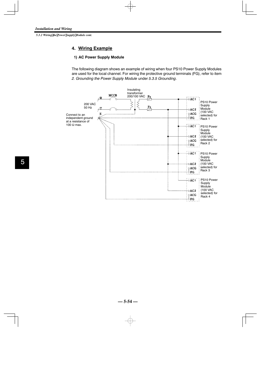 54 — 4. wiring example | Yaskawa MEMOCON GL120 User Manual | Page 411 / 495