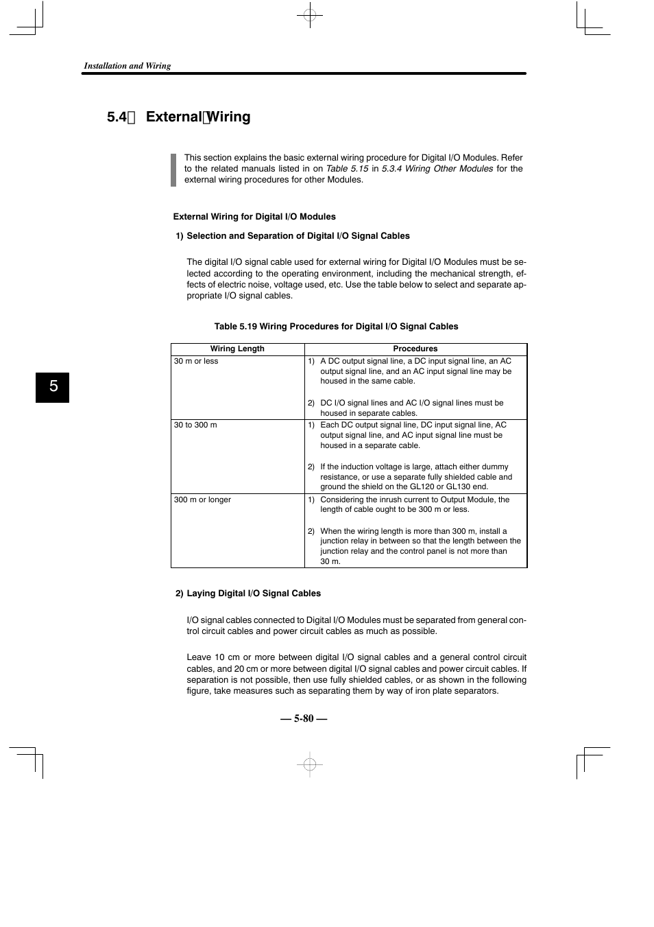 4 external wiring | Yaskawa MEMOCON GL120 User Manual | Page 437 / 495