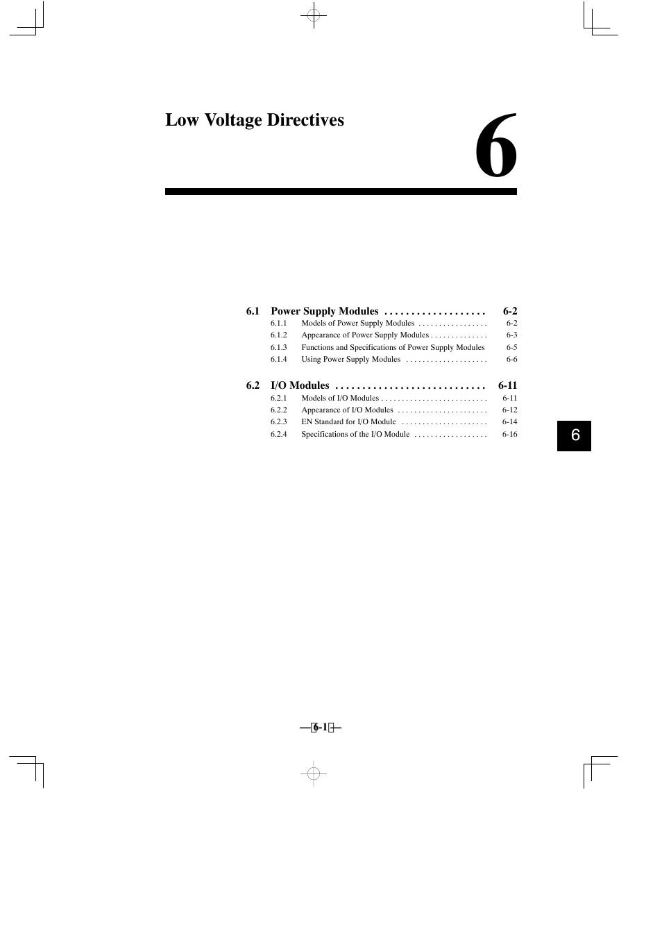 6 low voltage directives, Low voltage directives | Yaskawa MEMOCON GL120 User Manual | Page 439 / 495