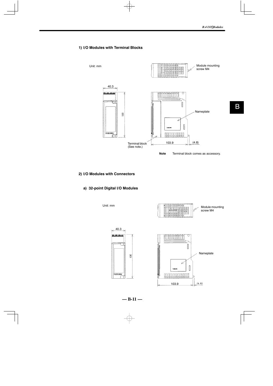 B-11 | Yaskawa MEMOCON GL120 User Manual | Page 474 / 495