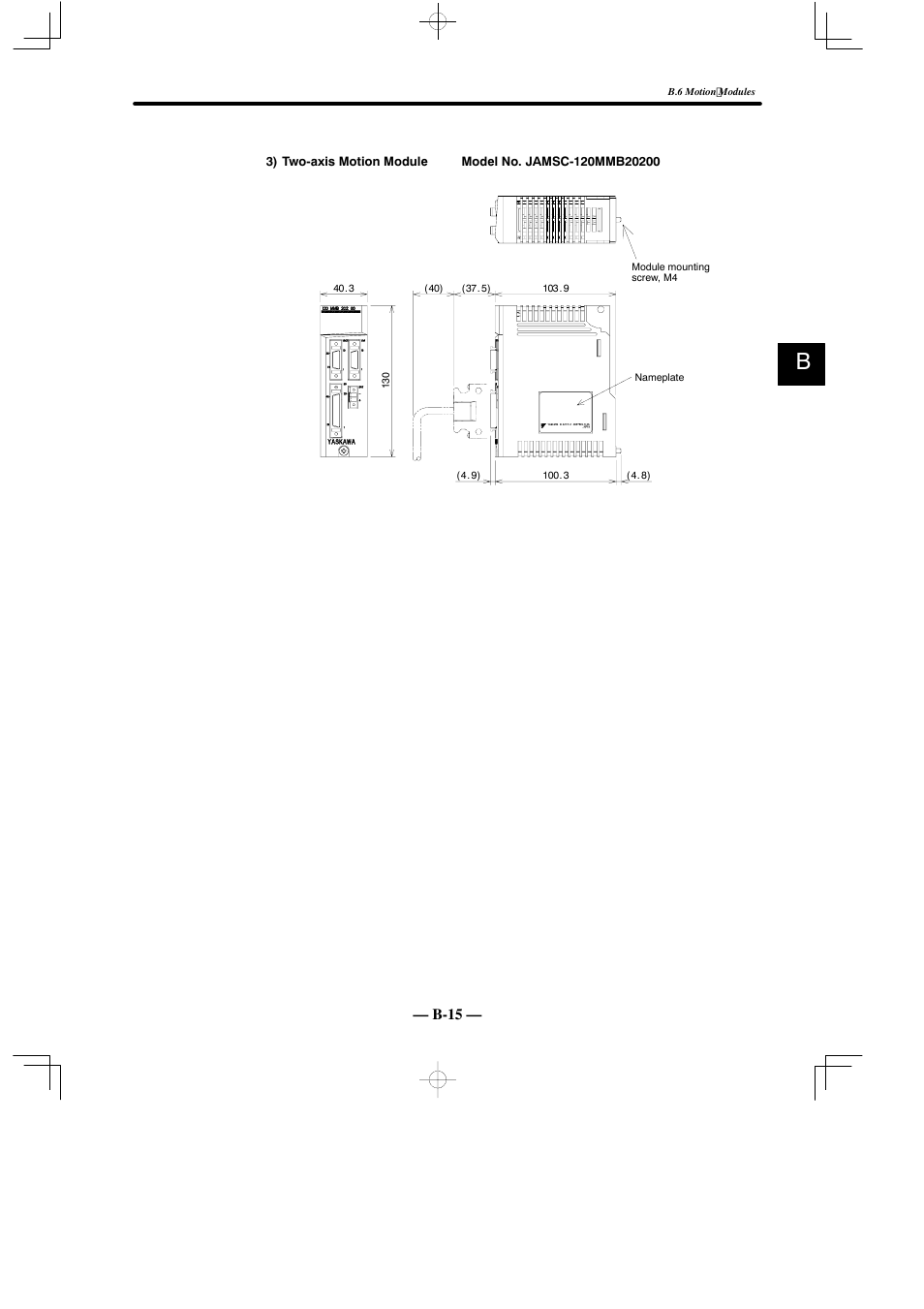 B-15 | Yaskawa MEMOCON GL120 User Manual | Page 478 / 495