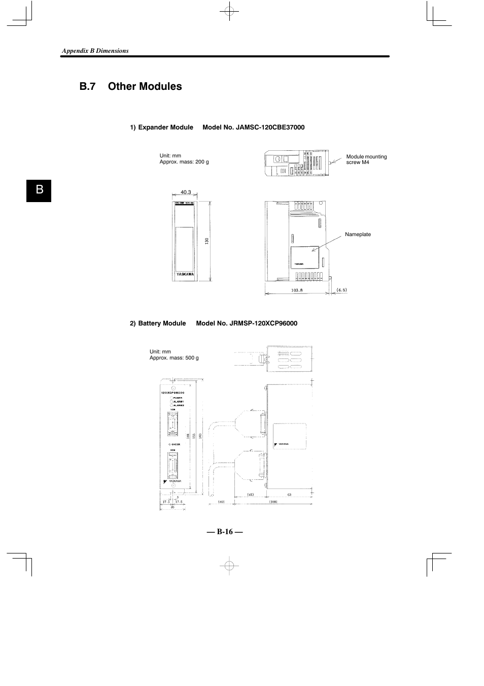 B.7 other modules | Yaskawa MEMOCON GL120 User Manual | Page 479 / 495