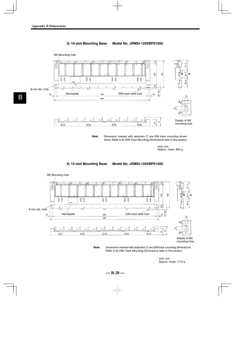 B-20 | Yaskawa MEMOCON GL120 User Manual | Page 483 / 495