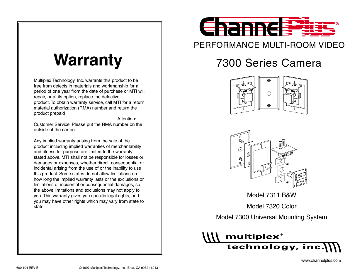 Channel Plus 7311 User Manual | 4 pages