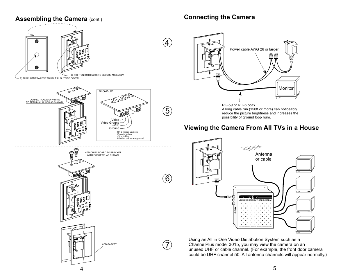 Assembling the camera | Channel Plus 7311 User Manual | Page 4 / 4