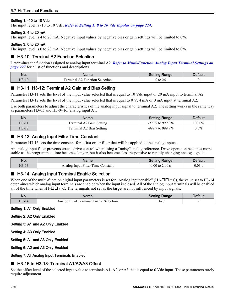 Yaskawa AC Drive-P1000 Industrial Fan User Manual | Page 226 / 570