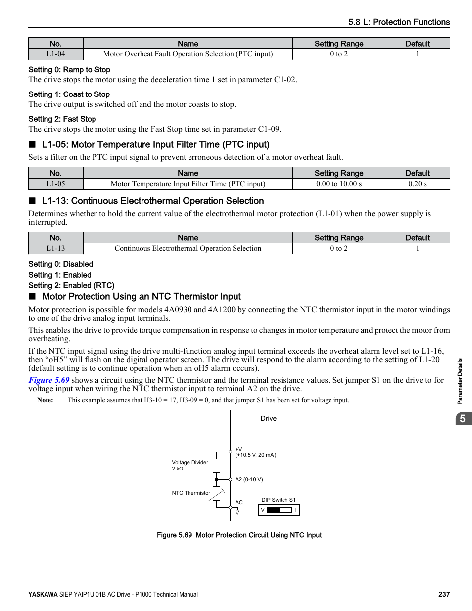 Yaskawa AC Drive-P1000 Industrial Fan User Manual | Page 237 / 570