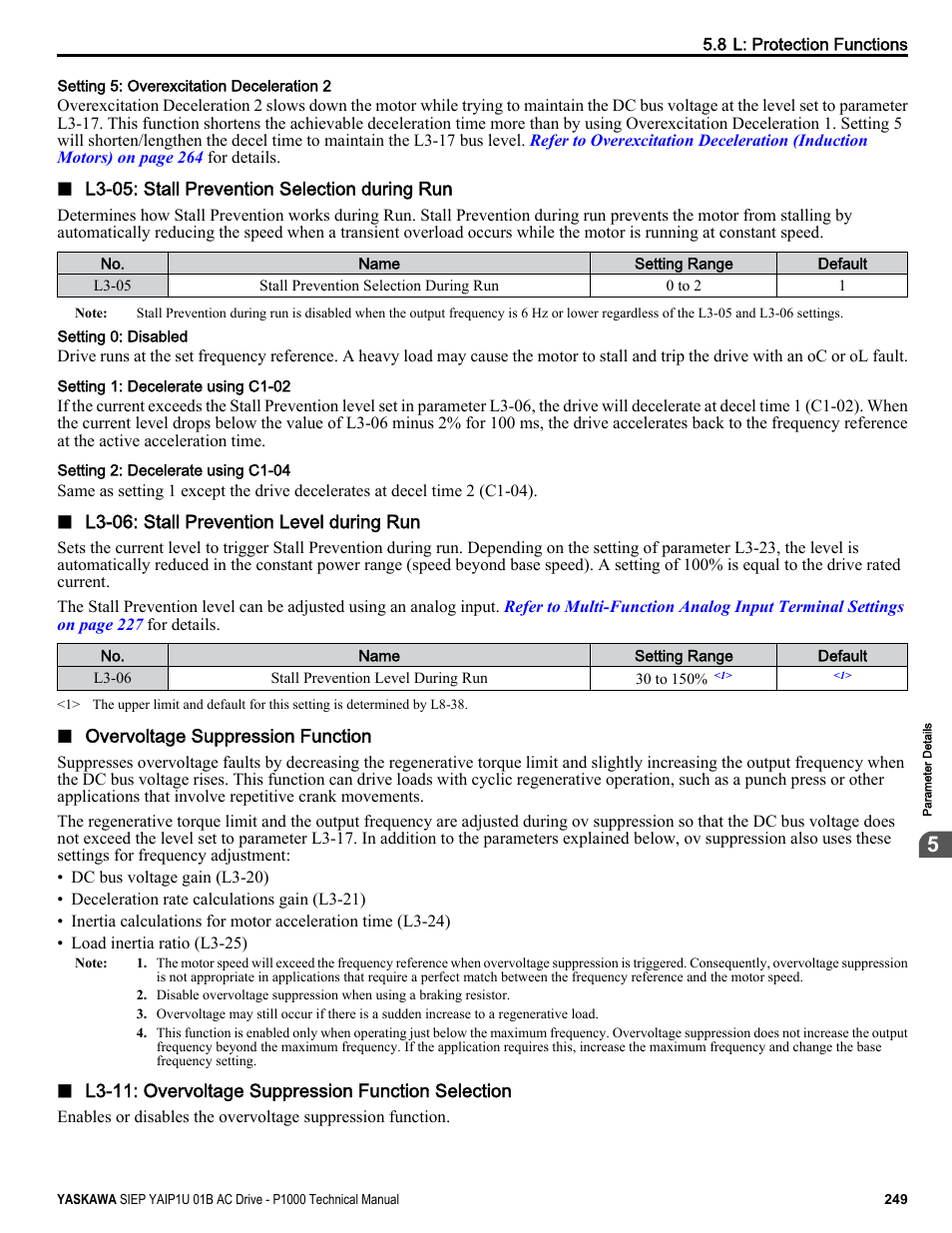 Yaskawa AC Drive-P1000 Industrial Fan User Manual | Page 249 / 570