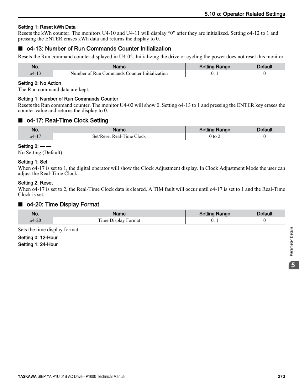 Yaskawa AC Drive-P1000 Industrial Fan User Manual | Page 273 / 570