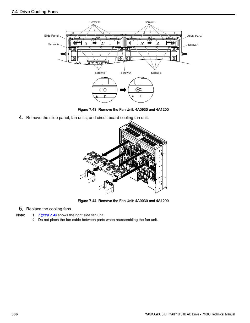 4 drive cooling fans | Yaskawa AC Drive-P1000 Industrial Fan User Manual | Page 366 / 570