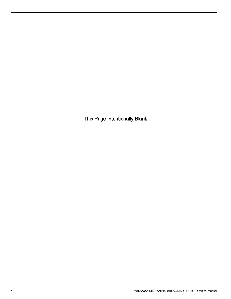 This page intentionally blank | Yaskawa AC Drive-P1000 Industrial Fan User Manual | Page 4 / 570