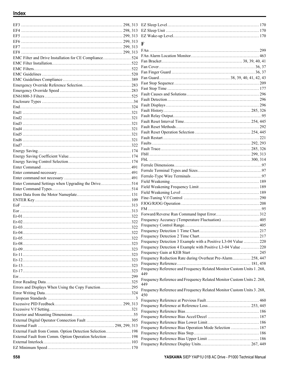 Yaskawa AC Drive-P1000 Industrial Fan User Manual | Page 558 / 570
