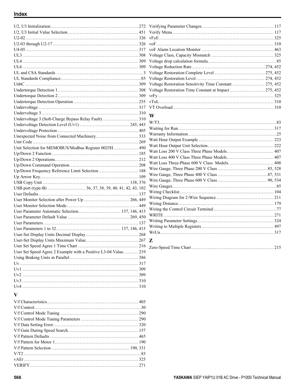 Yaskawa AC Drive-P1000 Industrial Fan User Manual | Page 566 / 570
