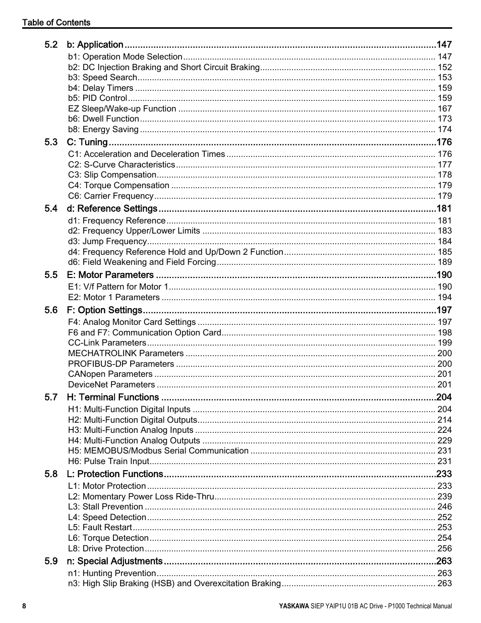 Yaskawa AC Drive-P1000 Industrial Fan User Manual | Page 8 / 570