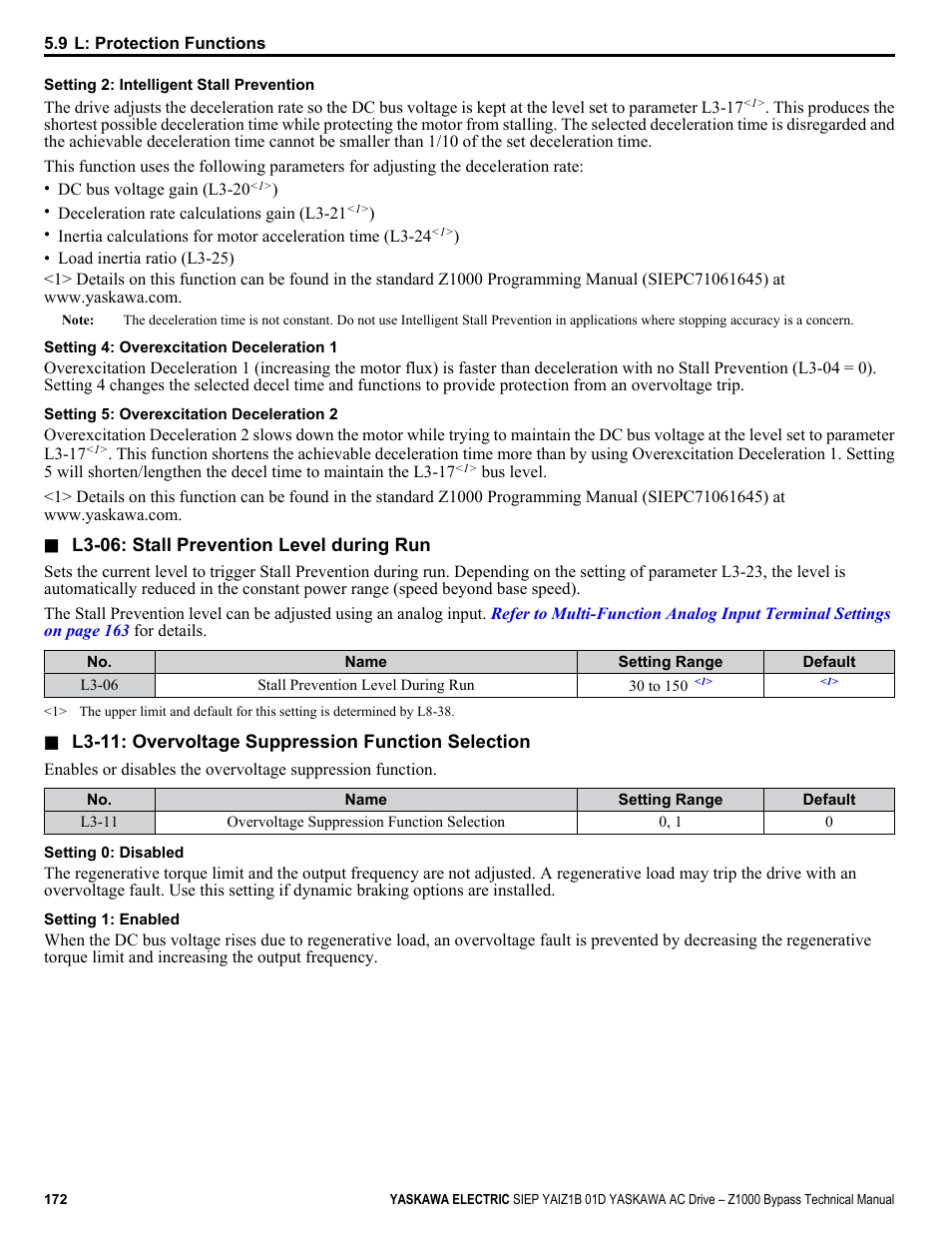 Yaskawa AC Drive Z1000 Bypass Technical Manual User Manual | Page 172 / 462