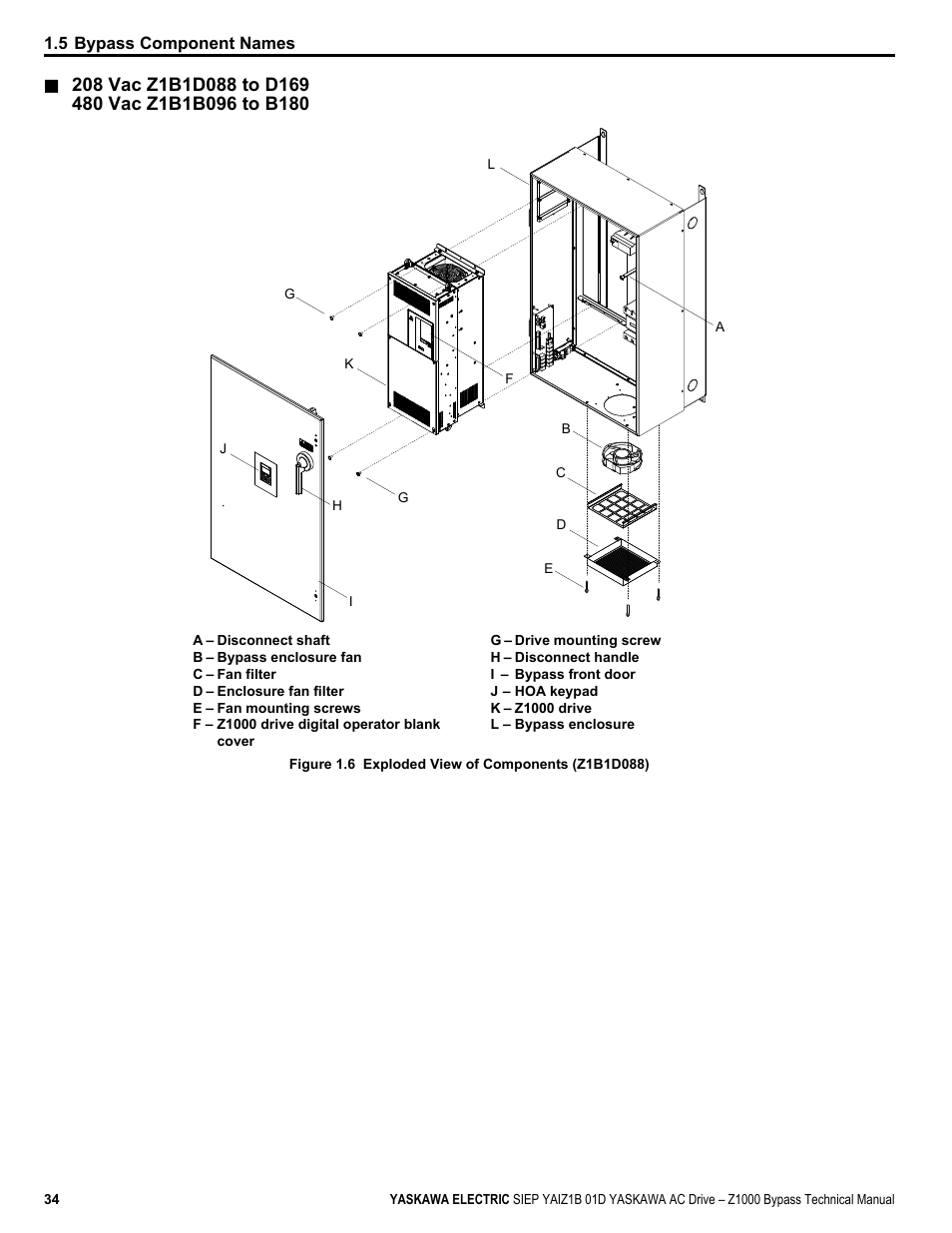 Yaskawa AC Drive Z1000 Bypass Technical Manual User Manual | Page 34 / 462