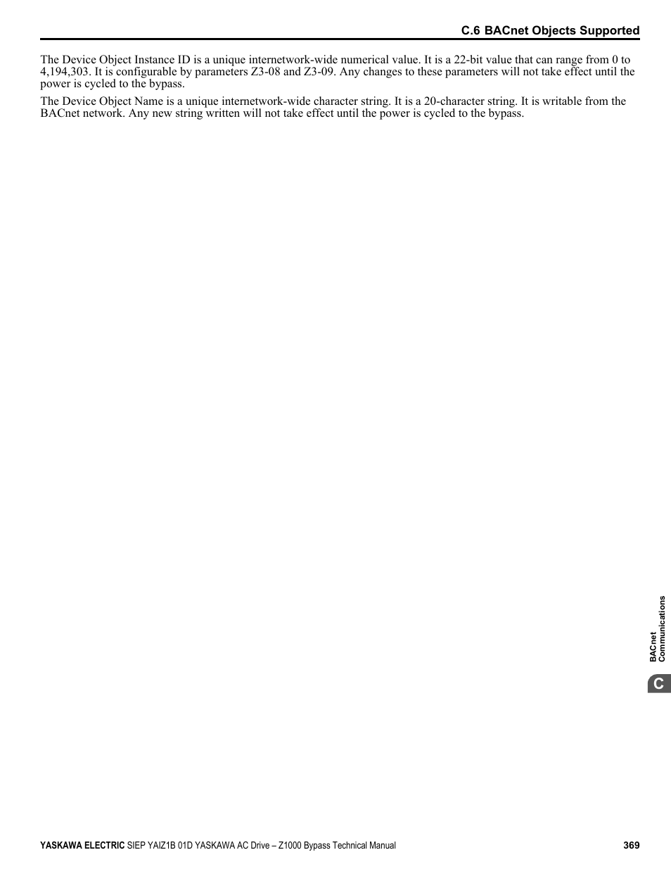 Yaskawa AC Drive Z1000 Bypass Technical Manual User Manual | Page 369 / 462