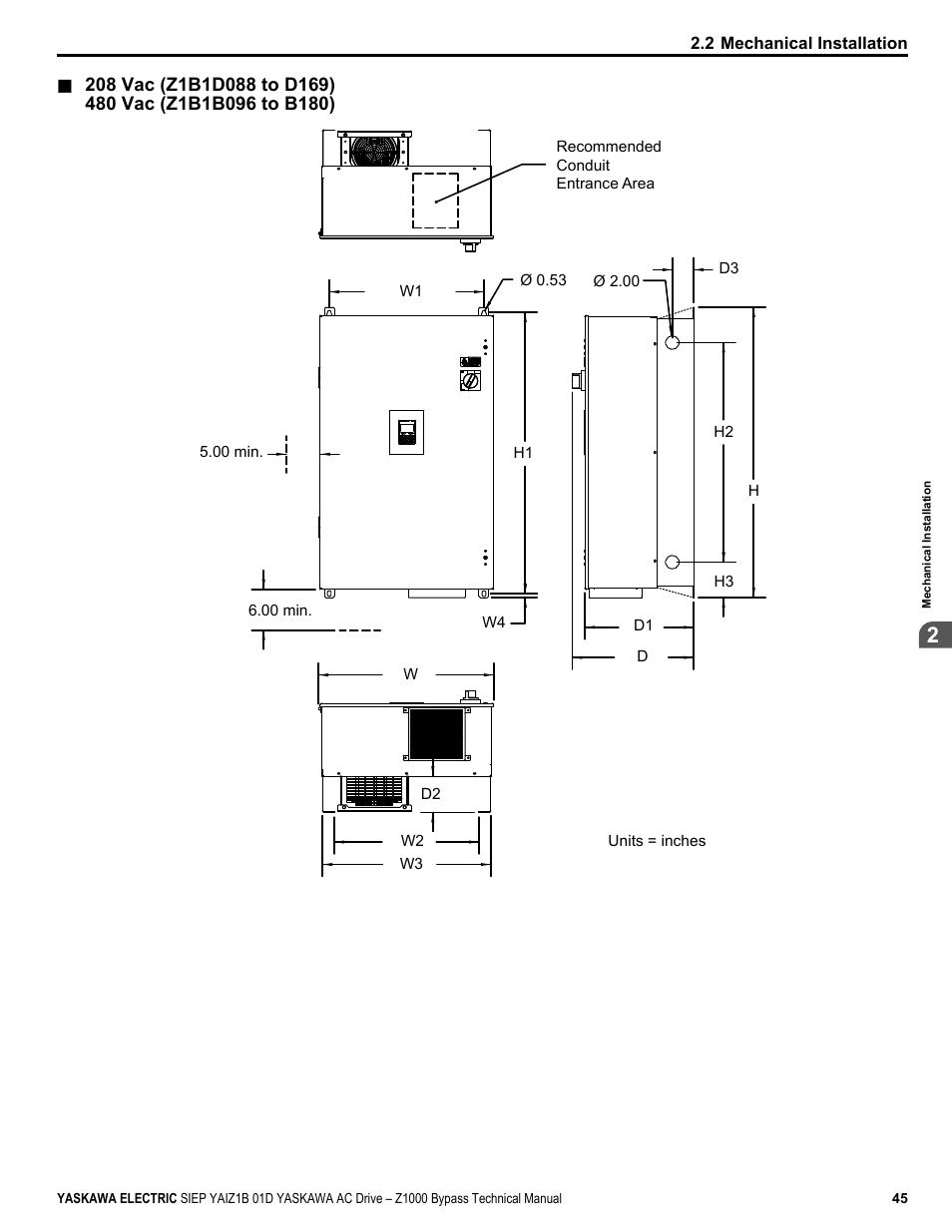 Yaskawa AC Drive Z1000 Bypass Technical Manual User Manual | Page 45 / 462