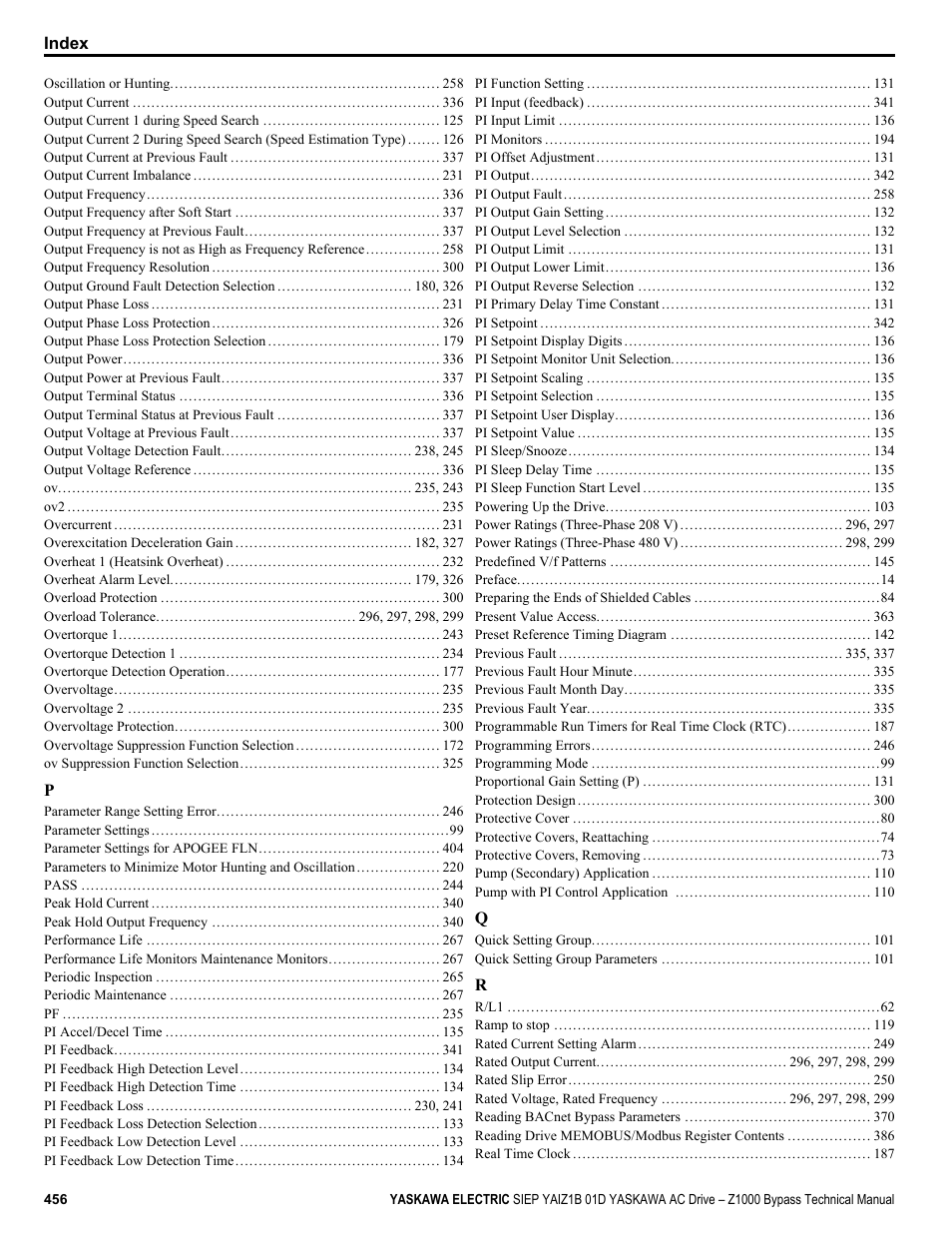 Yaskawa AC Drive Z1000 Bypass Technical Manual User Manual | Page 456 / 462