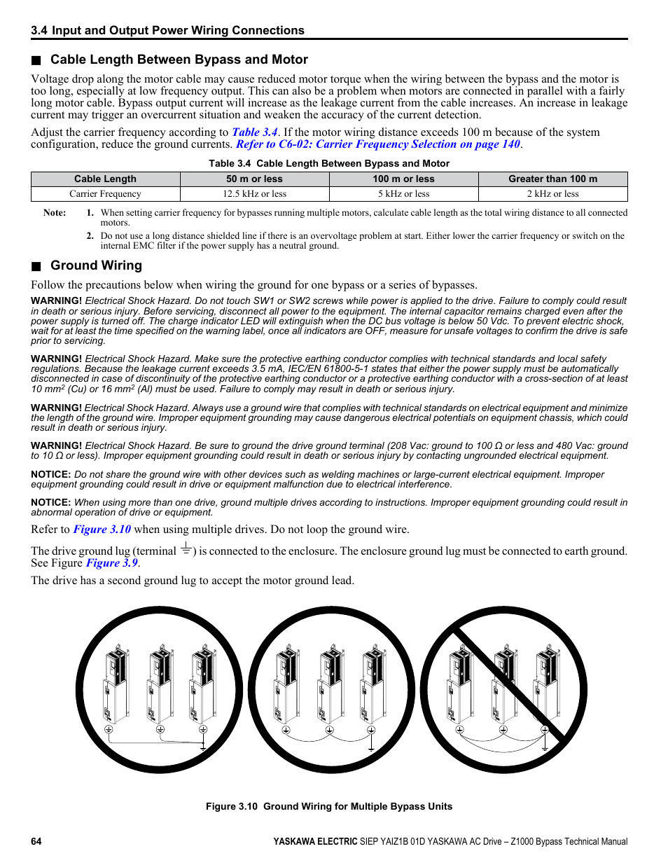 Yaskawa AC Drive Z1000 Bypass Technical Manual User Manual | Page 64 / 462