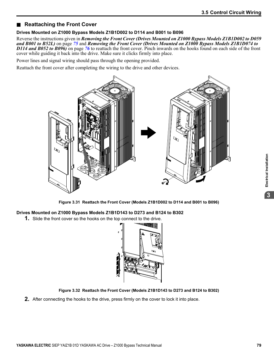 Yaskawa AC Drive Z1000 Bypass Technical Manual User Manual | Page 79 / 462
