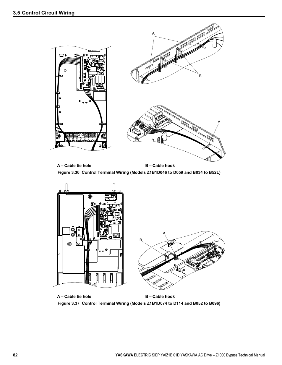 5 control circuit wiring | Yaskawa AC Drive Z1000 Bypass Technical Manual User Manual | Page 82 / 462