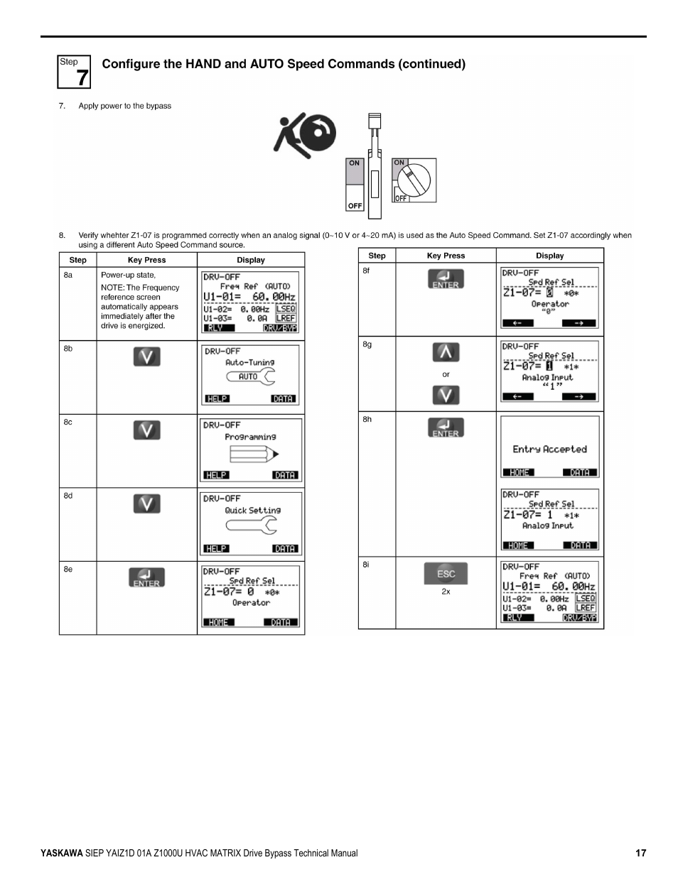 Yaskawa Z1000U HVAC Matrix Bypass User Manual | Page 17 / 472
