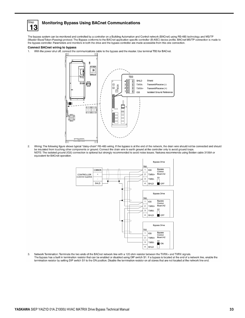 Yaskawa Z1000U HVAC Matrix Bypass User Manual | Page 33 / 472