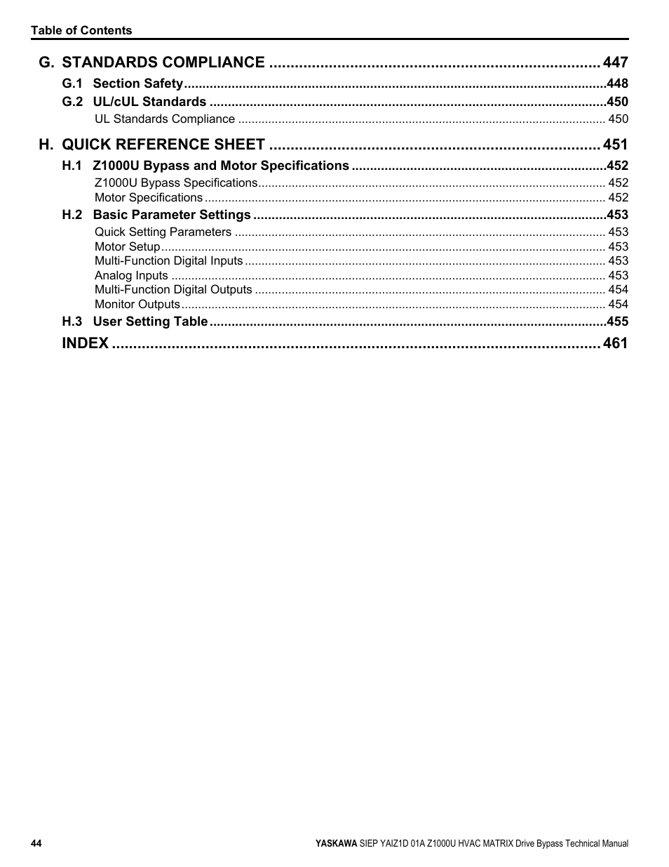 Yaskawa Z1000U HVAC Matrix Bypass User Manual | Page 44 / 472