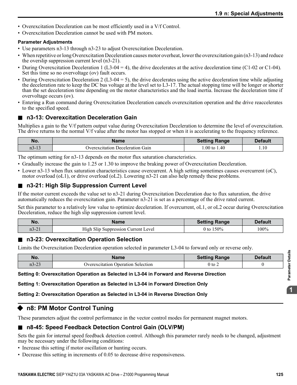 N8: pm motor control tuning | Yaskawa AC Drive Z1000 AC Drive HVAC Fan User Manual | Page 125 / 340