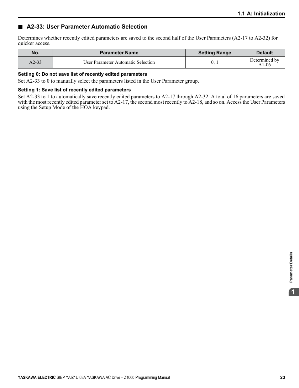 Yaskawa AC Drive Z1000 AC Drive HVAC Fan User Manual | Page 23 / 340