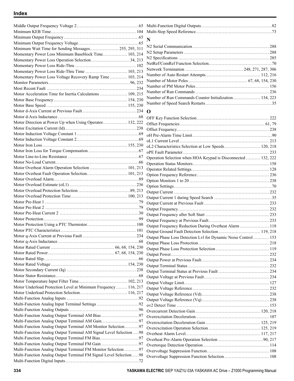 Yaskawa AC Drive Z1000 AC Drive HVAC Fan User Manual | Page 334 / 340
