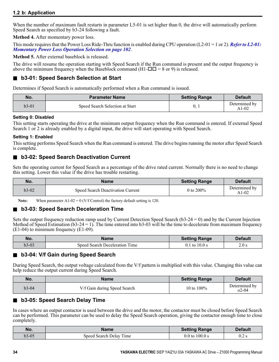 Yaskawa AC Drive Z1000 AC Drive HVAC Fan User Manual | Page 34 / 340