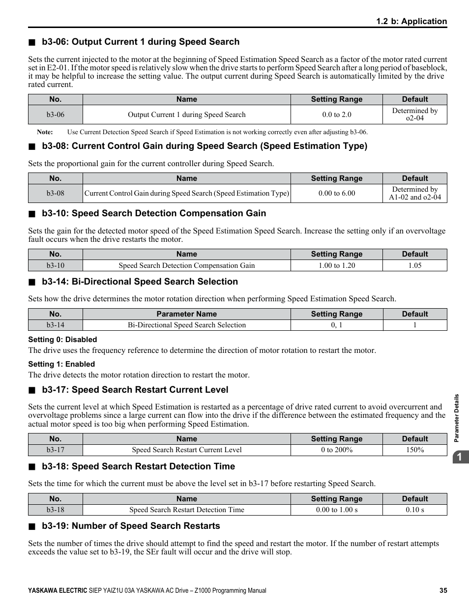 Yaskawa AC Drive Z1000 AC Drive HVAC Fan User Manual | Page 35 / 340
