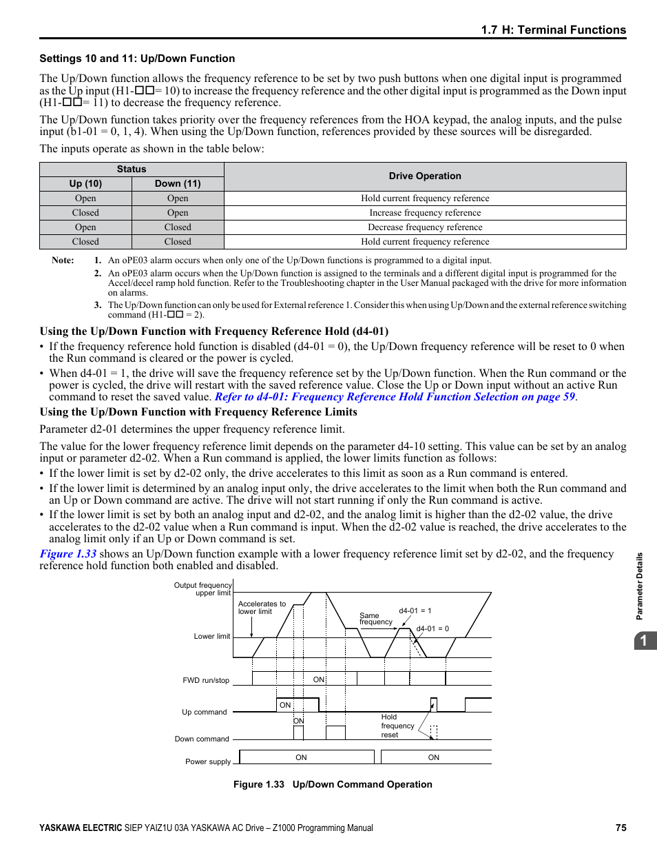 Yaskawa AC Drive Z1000 AC Drive HVAC Fan User Manual | Page 75 / 340