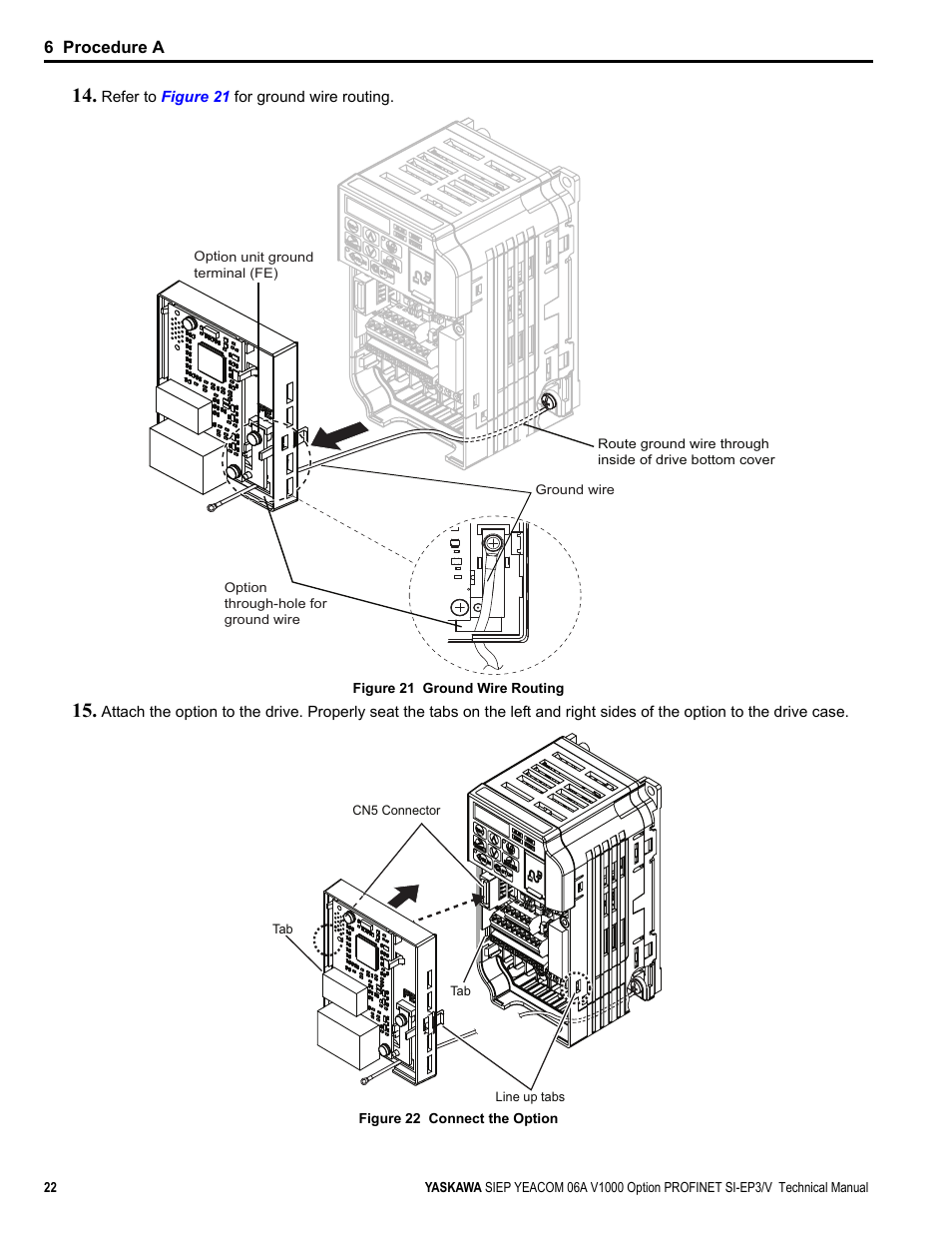 6 procedure a | Yaskawa V1000-Series Option SI-EP3/V PROFINET User Manual | Page 22 / 72
