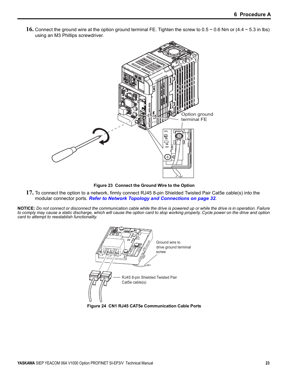 Yaskawa V1000-Series Option SI-EP3/V PROFINET User Manual | Page 23 / 72