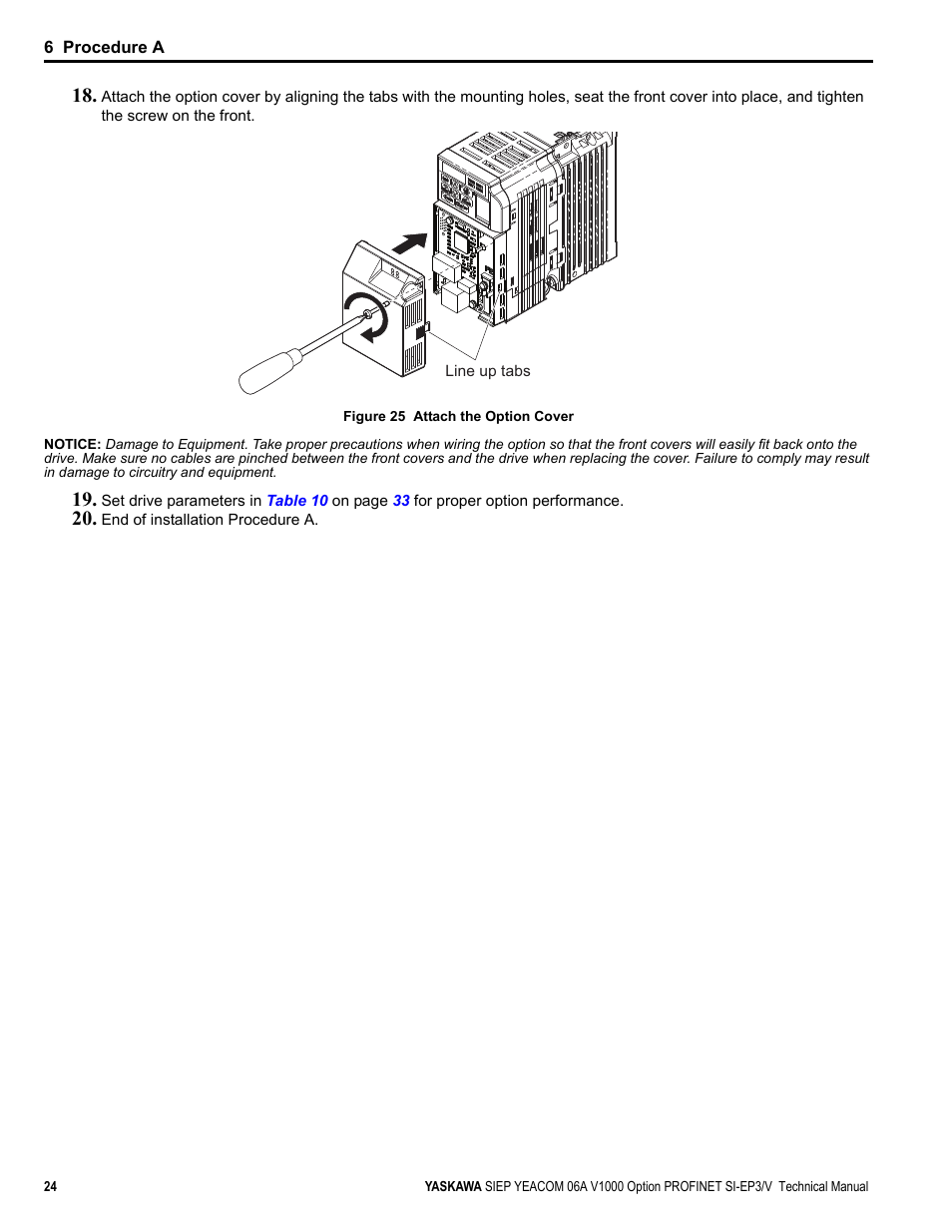 Yaskawa V1000-Series Option SI-EP3/V PROFINET User Manual | Page 24 / 72